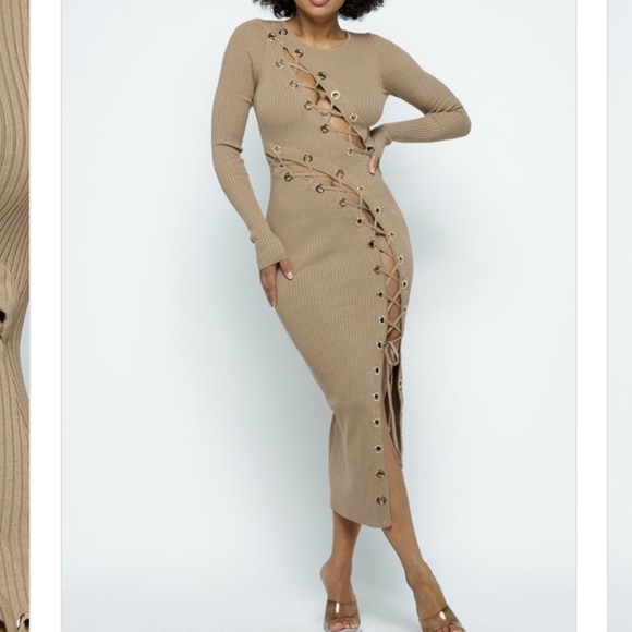 Hera collection long sleeve tie up dress size small - Picture 2 of 7
